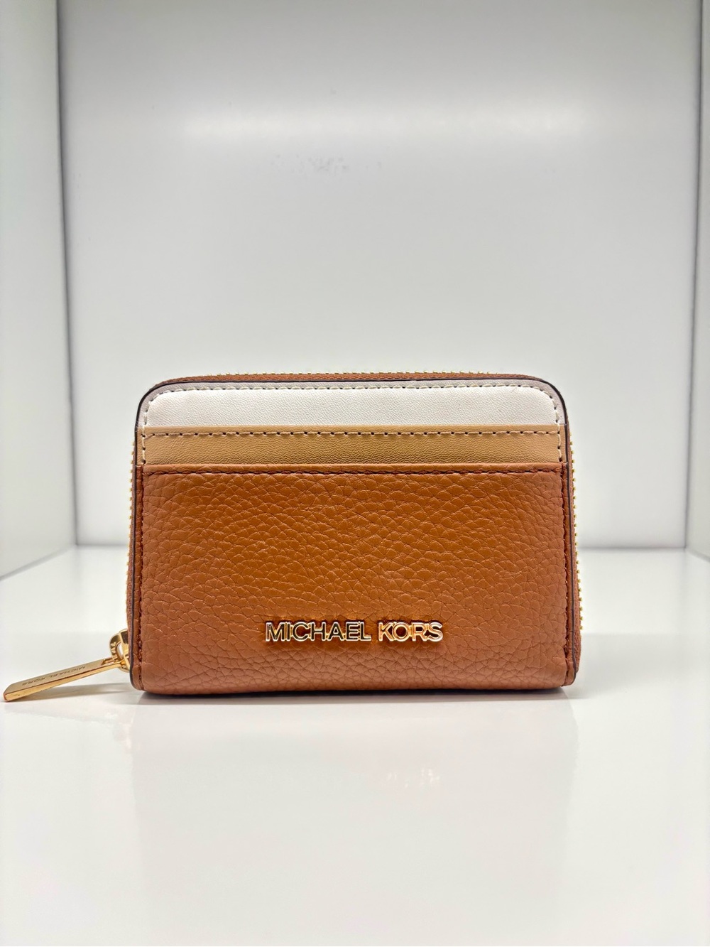 Michael Kors Jet Set Color-Block Wallet: Brown, Tan, White